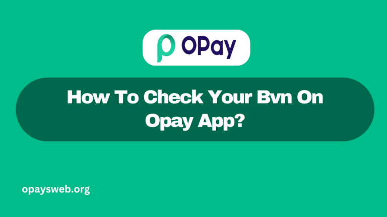 How To Check Your Bvn On Opay App?