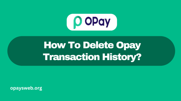 How To Delete Opay Transaction History?