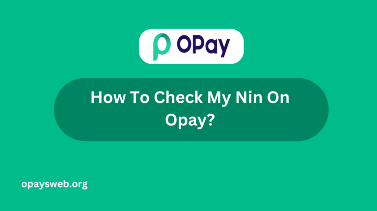 How To Check My Nin On Opay
