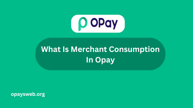 What Is Merchant Consumption In Opay