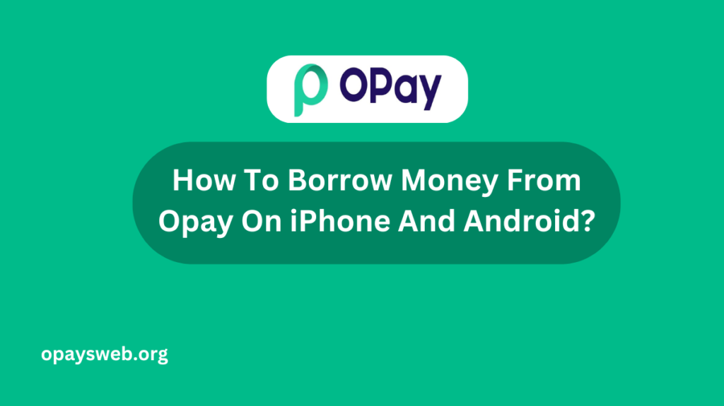 How To Borrow Money From Opay On iPhone And Android?