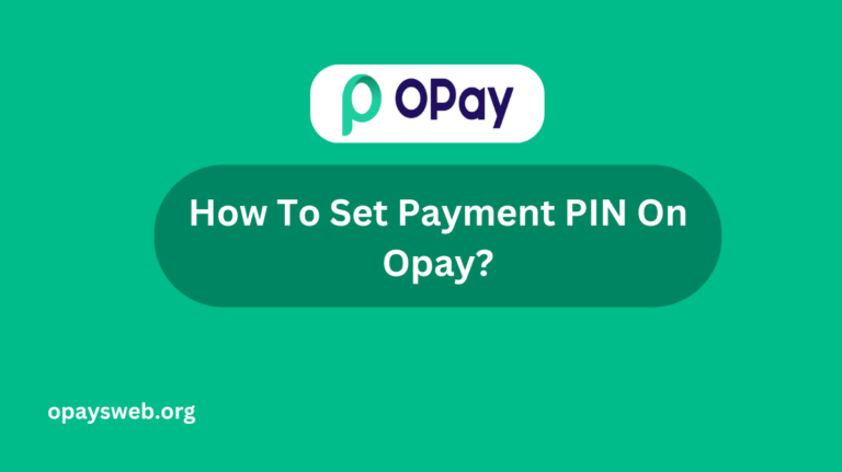How To Set Payment PIN On Opay?
